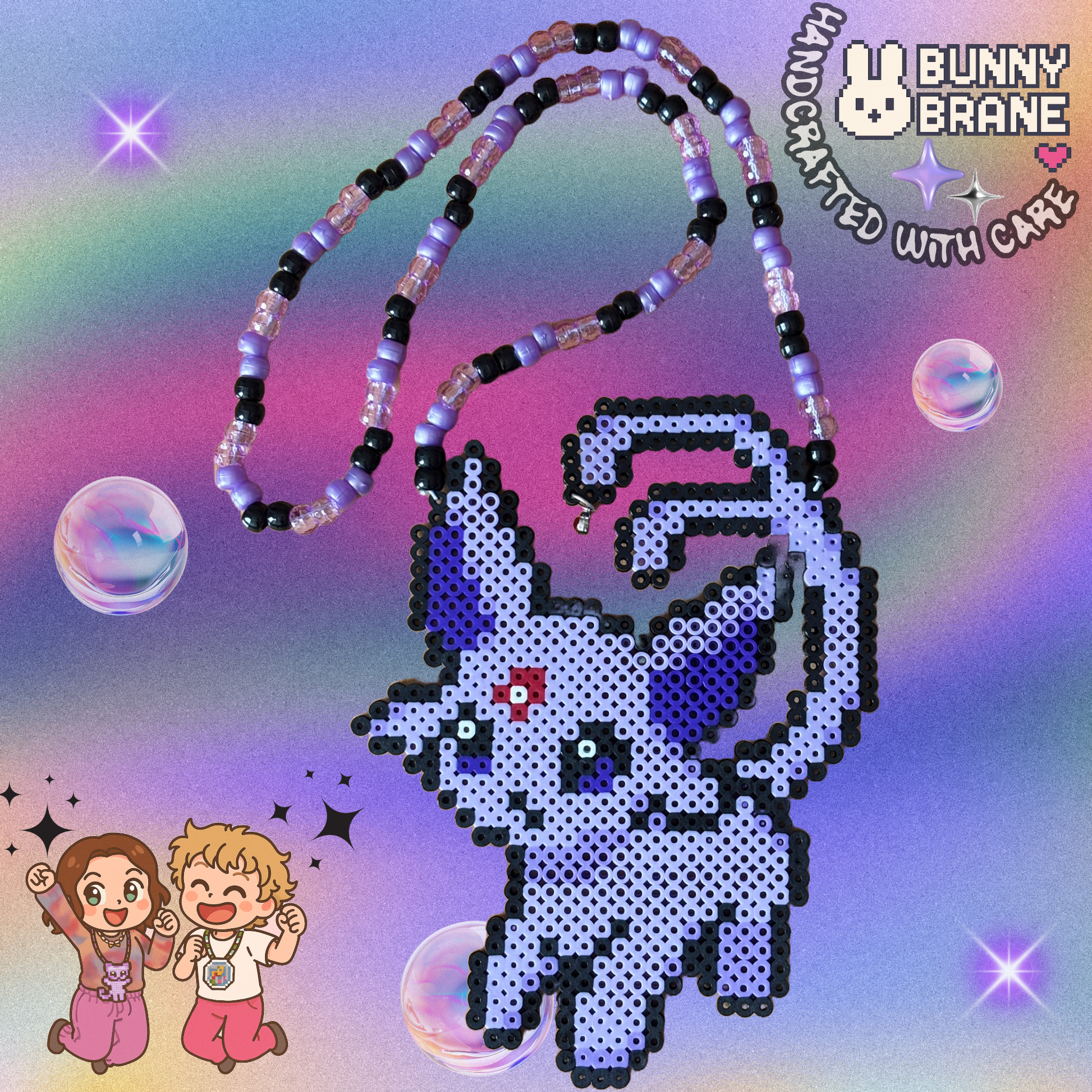 Handcrafted pixel bead art-🔮 Espeon inspired